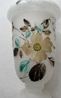 Antique Victorian Hand Painted Blown Bristol Glass Vase 8 3 4    Tall