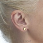 Kids 14k Solid Gold Tiny Baby Earrings Heart Children Studs Gift For Girls Teens