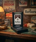 Marlboro Zippo Lighter In Box Made In Usa Vintage Advertising Collectible