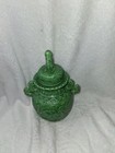 Vintage Dragon Embossed Green Lidded  Ceramic porcelain 