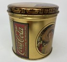 Vintage Victorian Design Coca Cola Coke Round Tin  stands 4 Inches High 