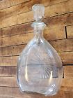 Vtg Glass Liquor Decanter Embossed Sunflower Daisy Bottle 10 Inch W Stopper