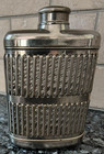 Vintage Prohibition Era Art-deco Chrome Caged Hip Pocket Flask Universal 