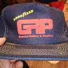 Rare  Goodyear Tires Grp General Rubber   Plastic Vintage Denim Snapback Cap Hat