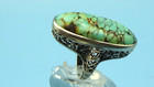 Vintage Southwest Spider Web Turquoise Sterling Silver Ring