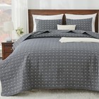  100  Cotton Linen Quilt Cotton Bedspreads Size Cotton Quilt Queen Dark Grey