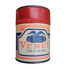 Vintage Venus United States Bronze Powder Works Paint Tin Can Gold Gloss 8 Oz