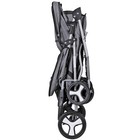 4-wheel Foldable Pet Stroller For Small med Dogs Cats W basket   Cup Holder Gray