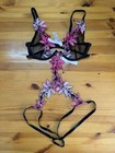 Victoria Secret Lingerie Teddy One Piece Bodysuit Black Pink Ziggy Glam Floral