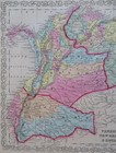 Colombia Ecuador Venezuela Panama Railroad 1856 Desilver Engraved Map