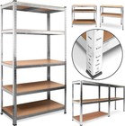 5 Tier Heavy Duty Steel Racking Shelf  Adjustable Garage Storage Unit
