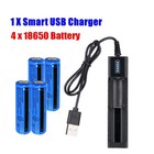 4pcs 18650 Lithium Battery Rechargeable 3 7v Li-ion For Torch Headlight New