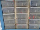 Vintage 15 Drawer Akro-mils Blue Metal Small Parts Storage Organizer Cabinet Bin