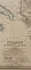 1876 Map Italy   Italien Etna  Rome Turin Stieler s Petermann Hand Coloring
