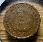 1865 Two Cent Piece - Actual Coin Shown - Free Shipping   Tracking Inv 393