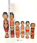 Lot Of 6 Vintage Japanese Kokeshi Dolls Nuruyu Shape 8 8 14 1 In 0622b