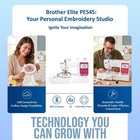 Brother Elite Pe545 Computerized Lcd Display Embroidery Machine Bundle 4 Items
