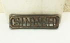 Vtg Antique Singer Treadle Sewing Machine Cast Iron Base Emblem Logo Name Plate