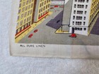 Vtg London Post Office Tower Linen Souvenir Tea Towel Made In Ireland 1960 s