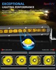 7 14 20 26 32 38 44 50in Yellow Curved Led Light Bar Fog Off-road For Trucks Suv