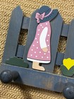 Blue Cottage Core Key Hook Four Peg Shelf Country Goose Rustic Vintage