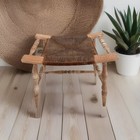 Vintage Antique Bench foot Stool Hand Woven Rush Seat Rustic 19 5    X 12 5    X 18h