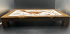 Vintage 1970 s Dal-tile Mid-century Double Tile Roadrunner Trivet Wood Frame