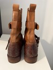 Vintage Foundry Co Women   s Leather Buckle Moto Boots Brown Cognac Size 9 New