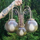 Vintage Mcm 5 Light Hanging Pendant Swag Lamp   Light - Wrought Iron Accents