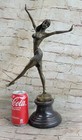 Stunning Bronze Art Deco Dancing Lady Signed Sculpture Figurine Figure Artwork