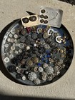 Huge 5 Lb Vintage Estate Button Lot Glass Metal Rhinestone Victorian Edwardian