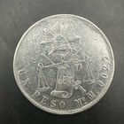 1873 Pi H Mexico Un Peso Silver Coin  Cap Rays Eagle Au Rare 
