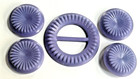 4 Large Vtg  23 Lavender Colt Buttons W matching Slide  - Button-1 5    38mm 
