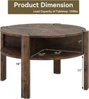Giantex Round Coffee Table  Mid Century Modern Center Table  rustic Brown 