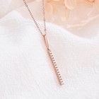 Rose Gold Minimalist Bar Cz Pendant Necklace Adjustable Anchor Chain Choker
