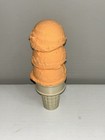 Realistic Handmade Faux Food Orange Sherbet Ice Cream Cone Display Fake Bake