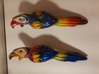 Vintage Handmade  mexico  Hanging Ceramic Parrot Decoration W metal Purch 9 5 