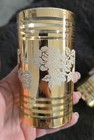 Vintage Gold Encrusted Floral Tumbler Glasses Set Of 5 Made In Korea 4    Mid-cen