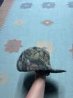 Vintage 80s Camo Trapper Hat Flap Trebark Camouflage Fleece Hunting Made In Usa
