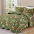 Quilt Set Queen Size  Green Botanical Bedspread Bedding Set  3 Pieces Floral Qui