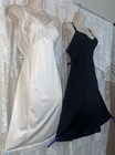Vtg Lot 2 1x 42 44 Nylon Slips Sears White Lined   Black Shadowline Slip Nightie