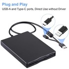 Floppy Disk Reader 3 5 Inch External Usb Typec 1 44mb Fdd Drive For Pc Black