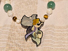 Vtg Lee Sands Farie Mother Of Pearl Inlay Necklace And Matching Earring