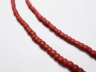 One Strand Vintage Red Java Glass Trade Beads  Handmade African Strand  24  