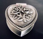 Handmade Silver Rose Beads Catholic 5 Decade Rosary Case Cross Gift Box Italy Cr