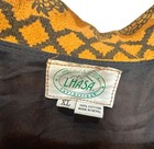 Lhasa Expedition Orange Black Vintage Button Up Handmade Nepal Ornate Sz Xl Men