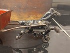 Antique Wilkins  Cast Iron Horse   Tin Cart   Wagon Pull Toy Arcade Hubley