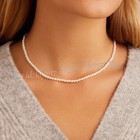 Classic Small 3mm White South Sea Shell Pearl Round Beads Necklace 14-28 Inches