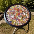 24 Pcs Stained Glass Flower Mosaic Tiles     12 Iridescent Colors  Large   Small