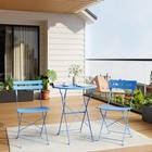 Bistro 3 Piece Set Metal Garden Folding Table Chairs Outdoor Patio Furniture New